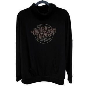 Harley Davidson Funnel Neck Pullover Long Sleeve Top Size Large